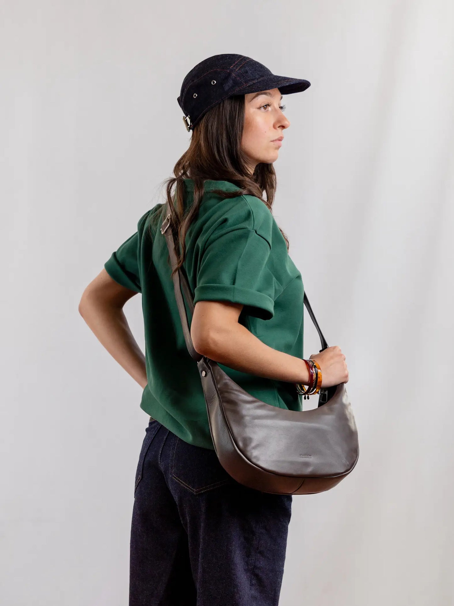 SAC DEMI-LUNE - MARRON