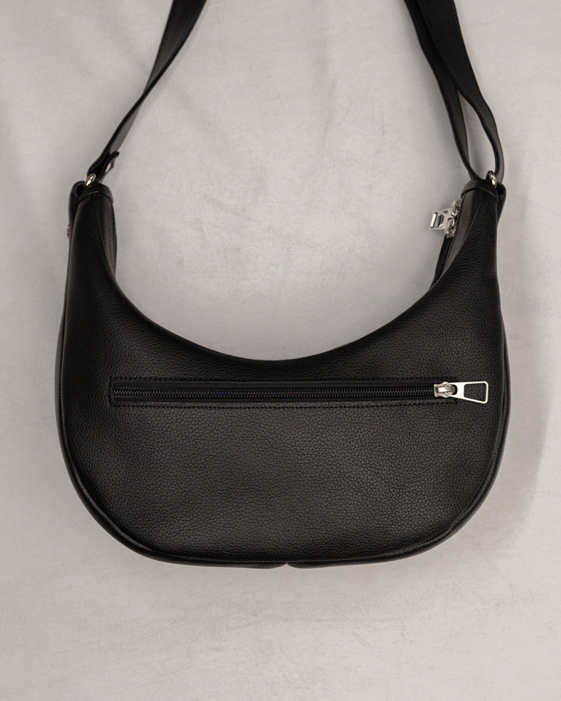 SAC DEMI-LUNE - NOIR GRAINE